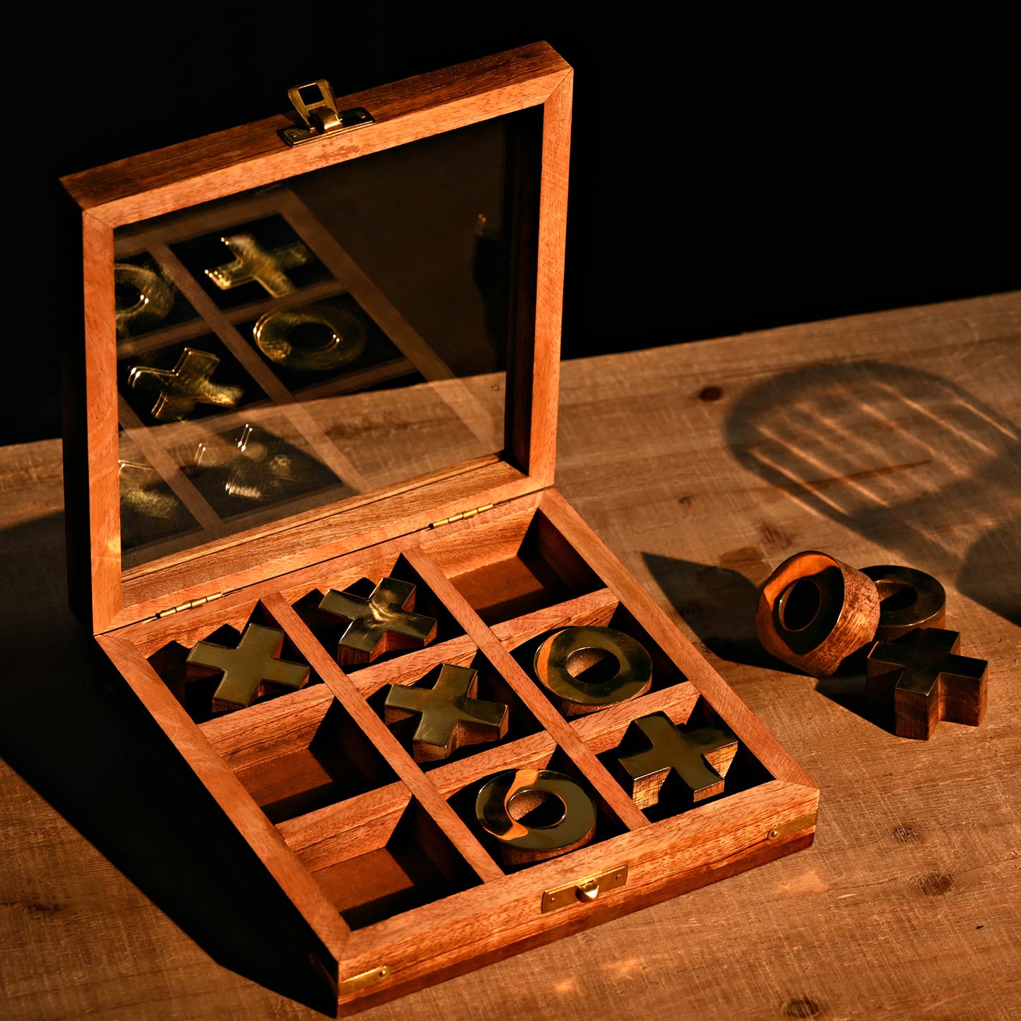 Wooden Box Tic Tac Toe Set