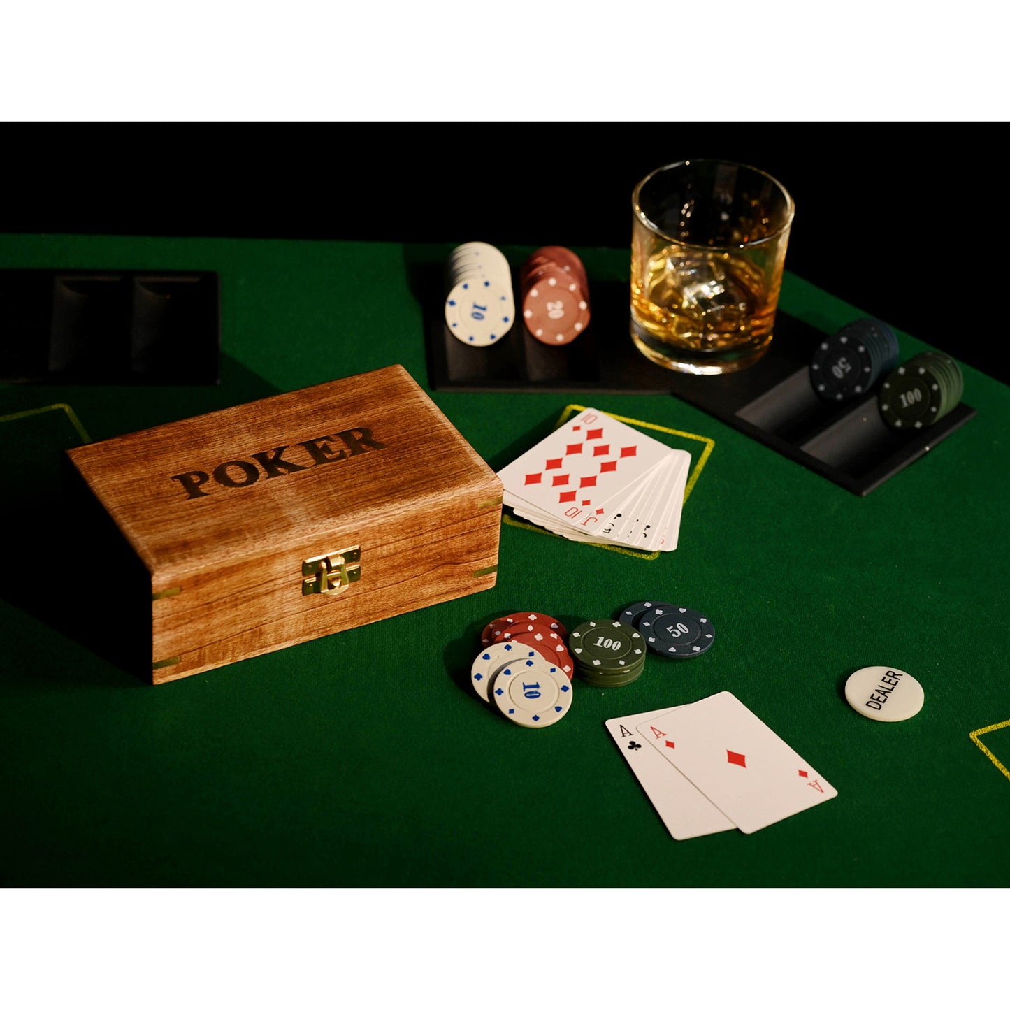 Wooden Boxed Poker Set