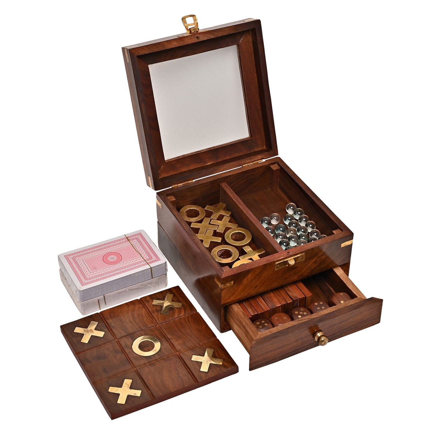 5 in 1 Wooden Box Game Set