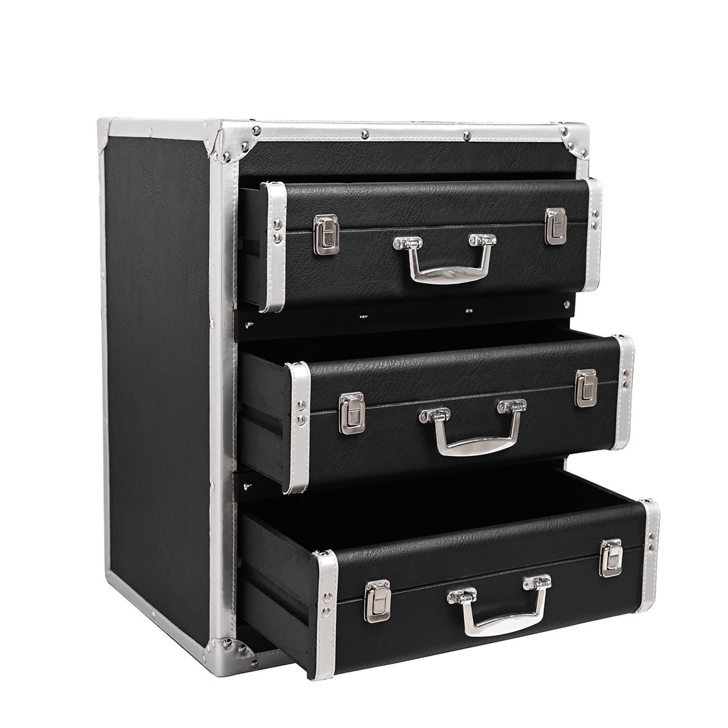 Harvey Makin Black PU Leather 3 Drawer Storage Box – Julian Charles Home