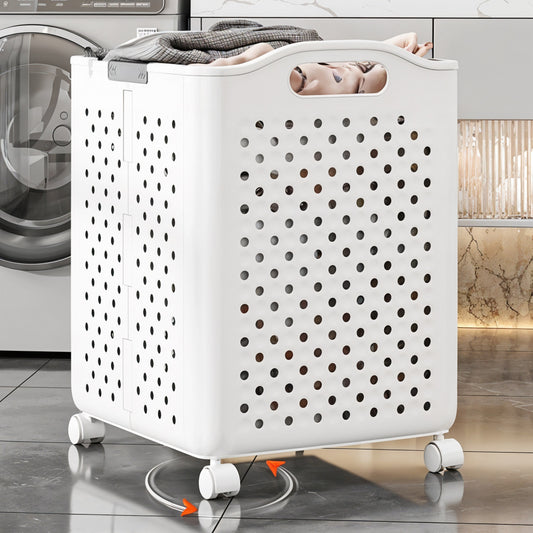 Foldable White Large Laundry Basket