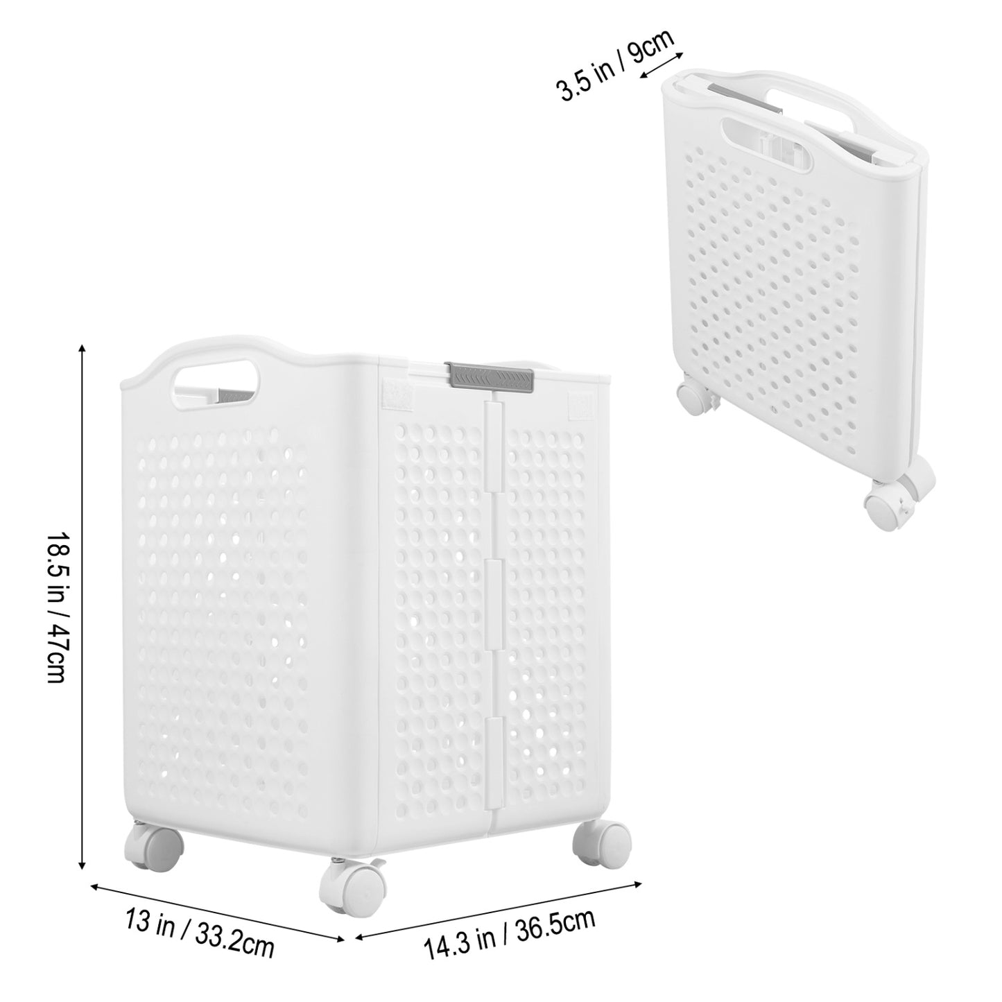 Foldable White Large Laundry Basket