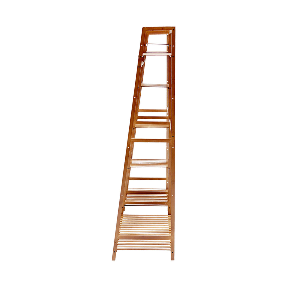 Natural Bamboo Clothes Rack with 7 Shelves
