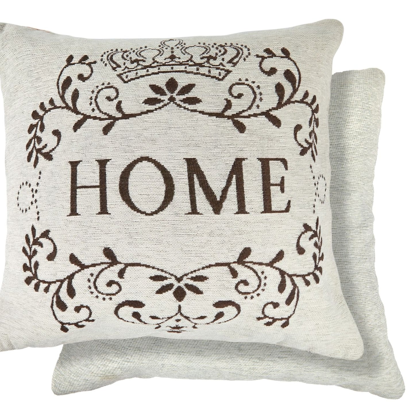 Amor Home Natural Chenille Cushion Covers Pair (43cm x 43cm)