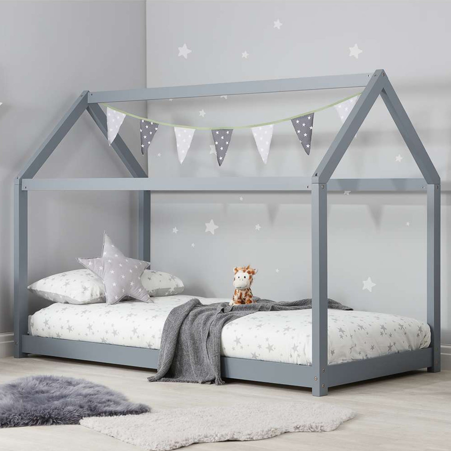 House Grey Novelty Single Bed Frame