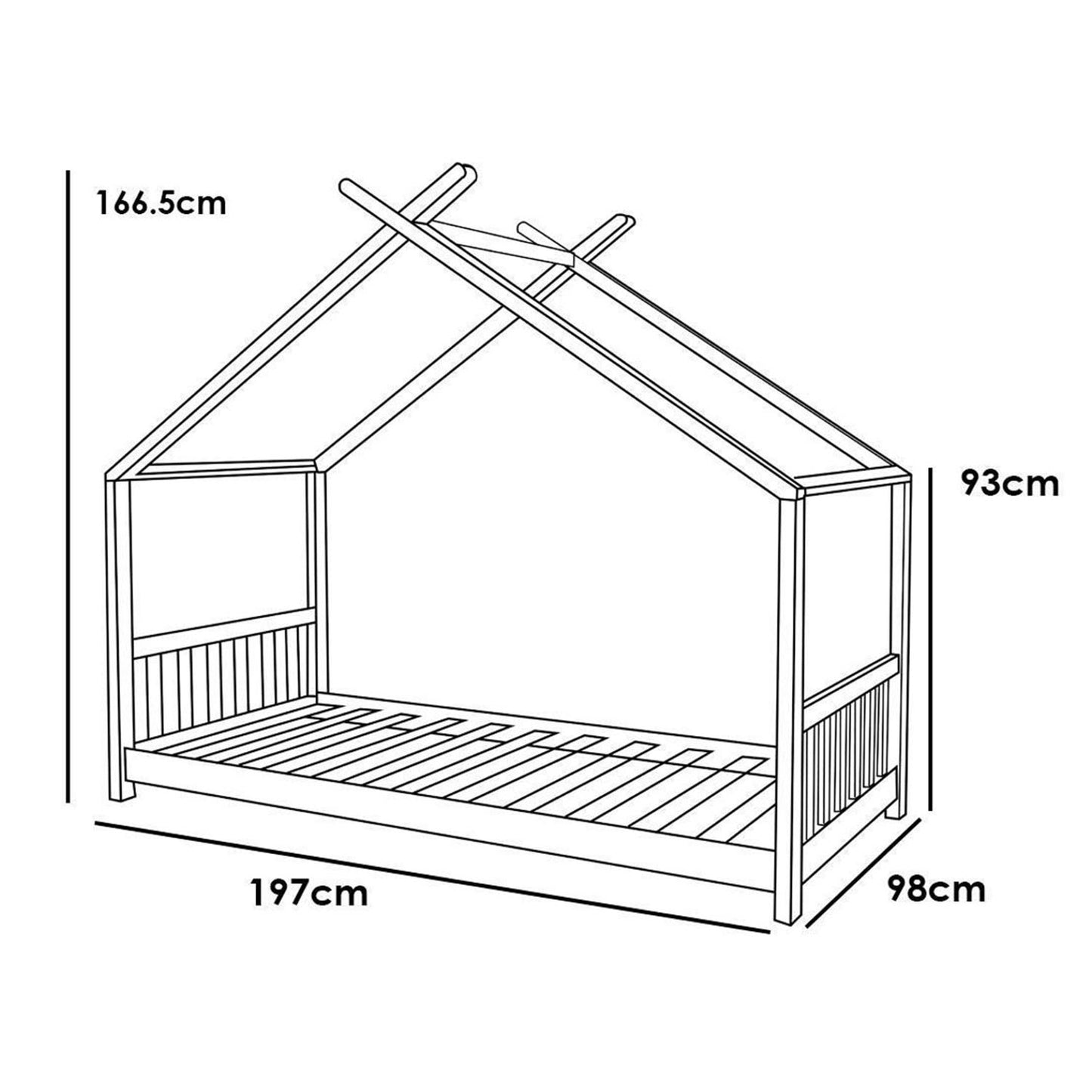 Canopy Kids Grey House Bed