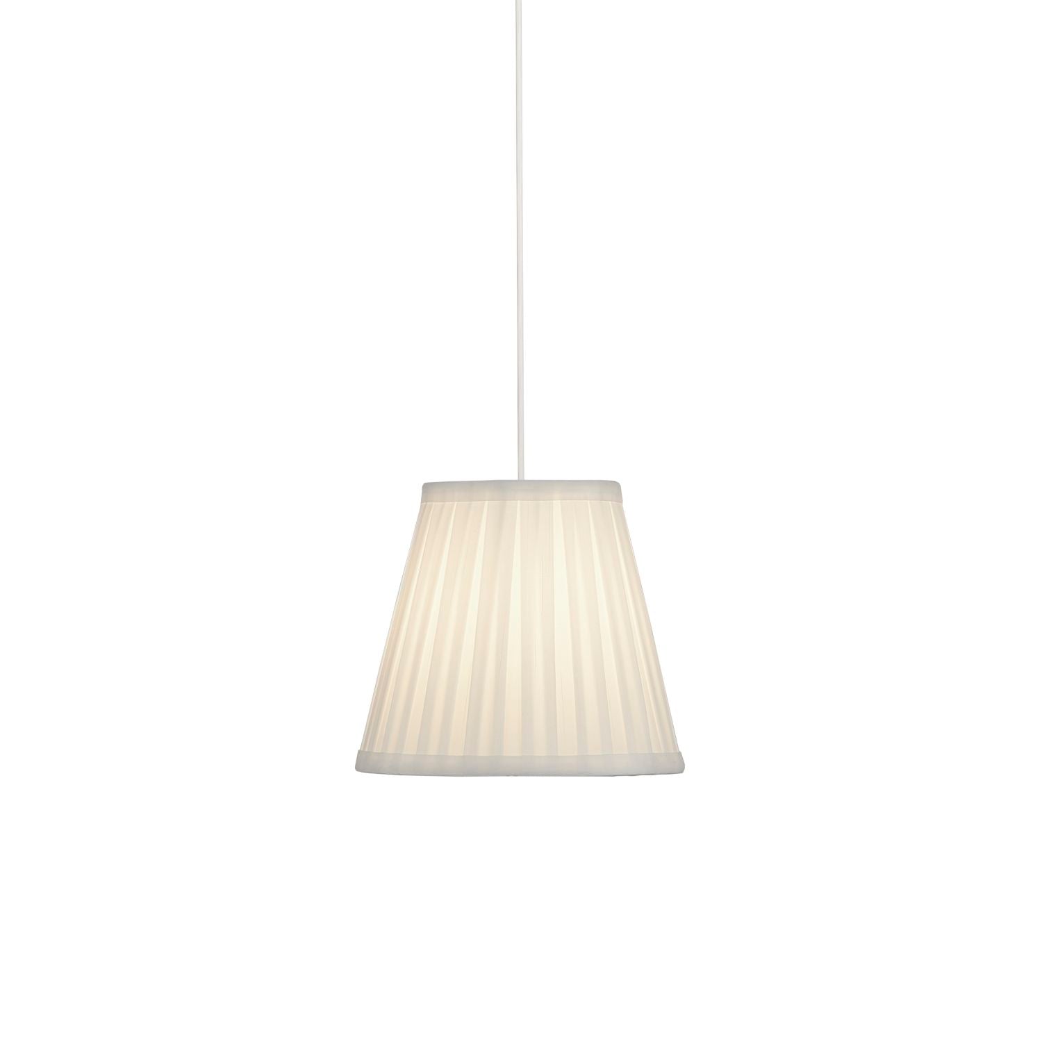 Off White Pleated Faux Silk Light Shade
