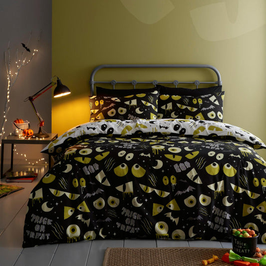 Halloween Trick or Treat Glow in the Dark Duvet Cover Set
