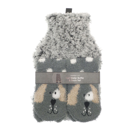 Dog Kids Hot Water Bottle & Sock Set