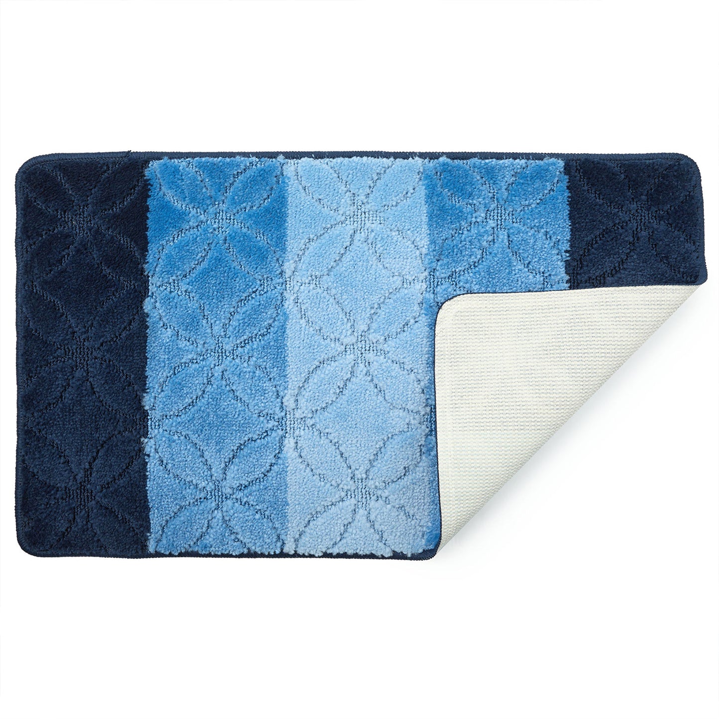 Halo Blue Tonal Stripe 2 Piece Bath Mat Set