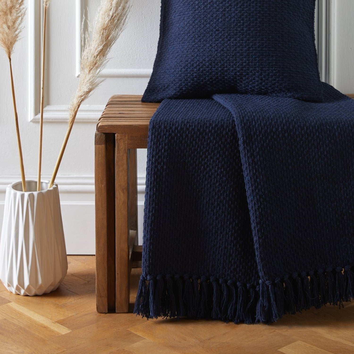 Large navy throw sale