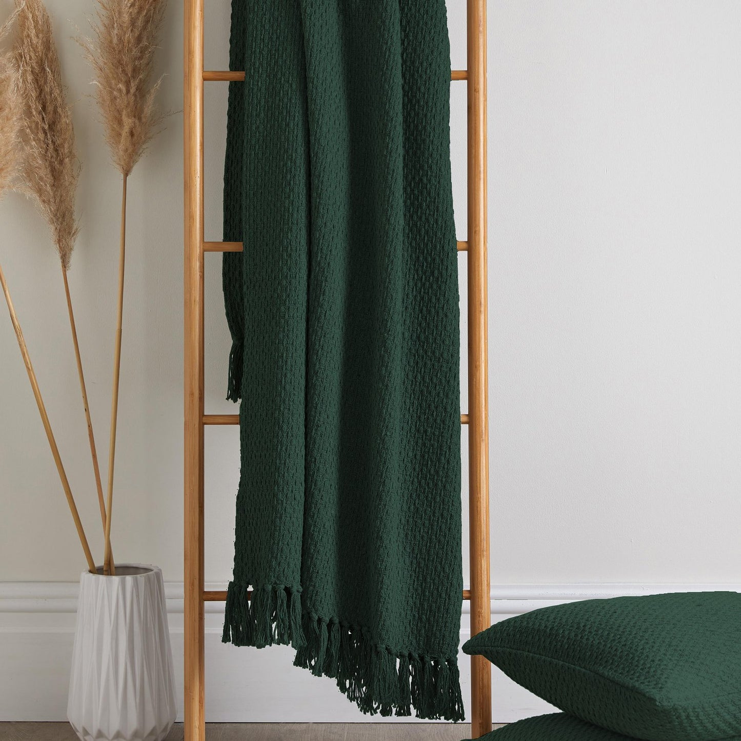 Hayden Green Cotton Throw (130cm x 180cm)