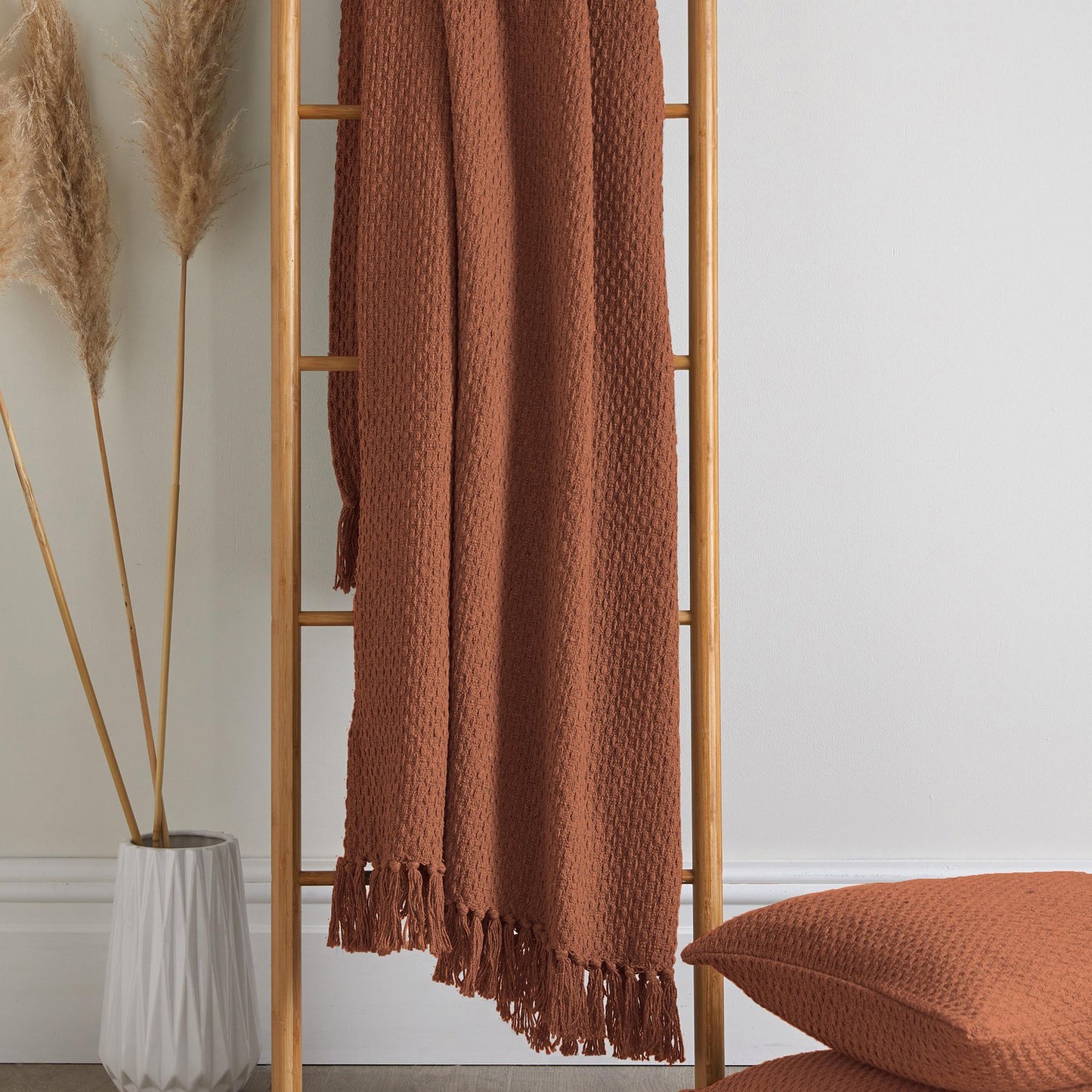 Hayden Terracotta Cotton Throw (130cm x 180cm)