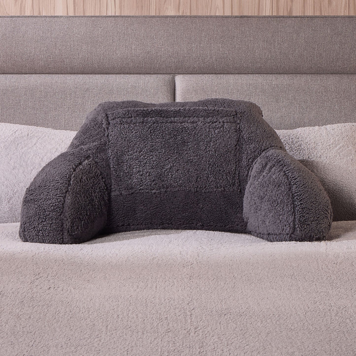 Heated Teddy Fleece Charcoal Cuddle Cushion