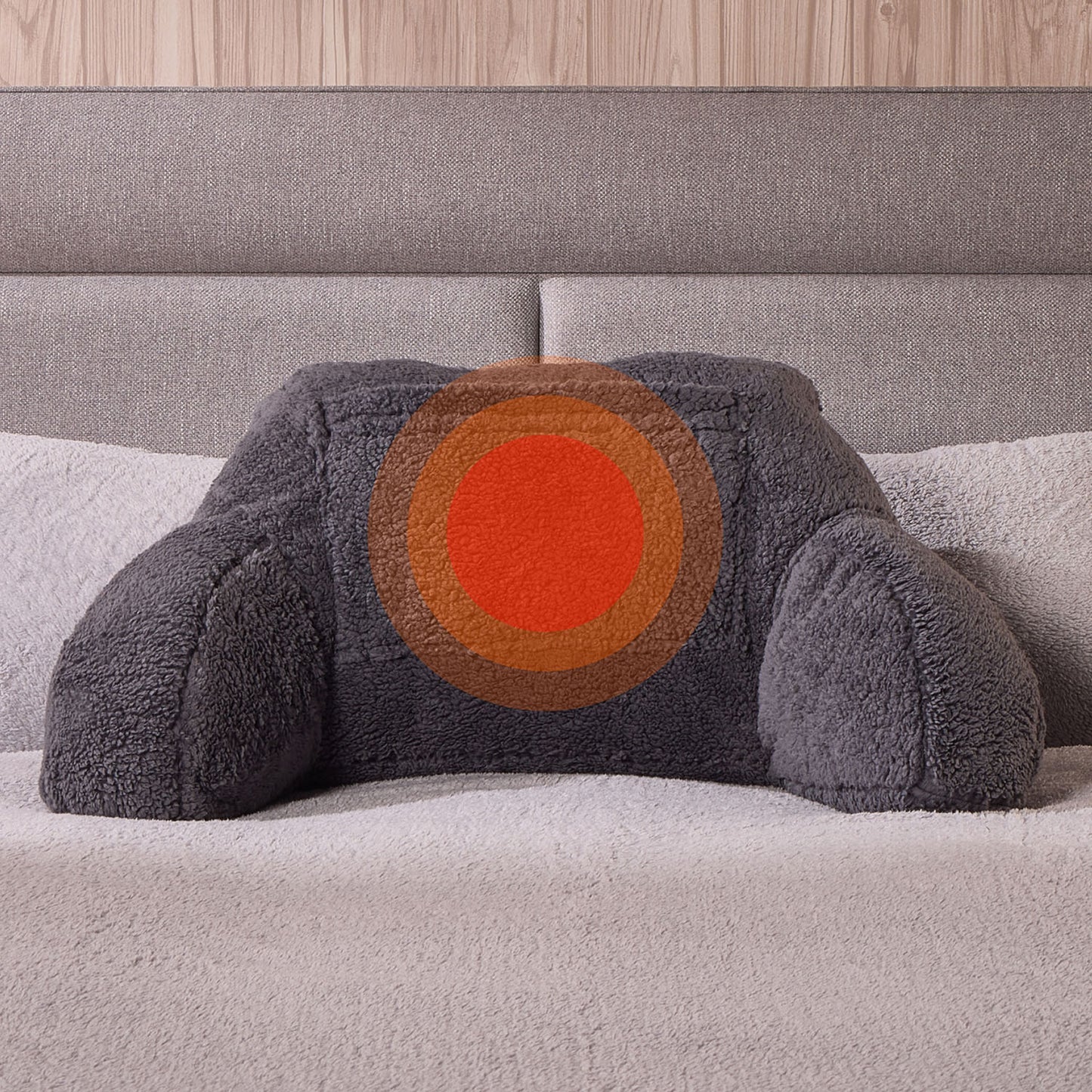 Heated Teddy Fleece Charcoal Cuddle Cushion