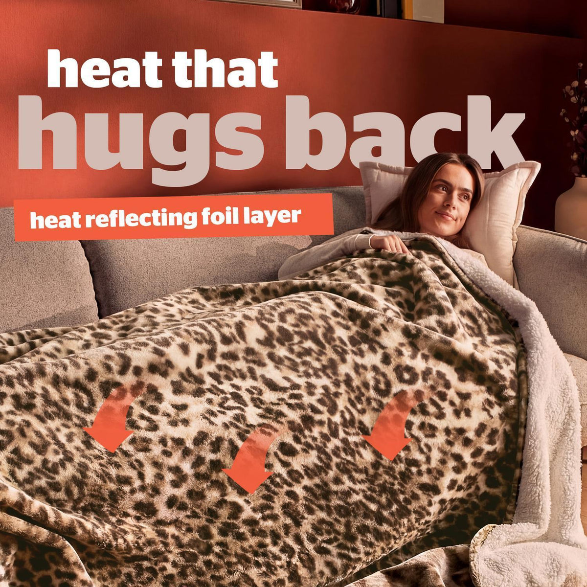 Silentnight Leopard Giant Heat Genie Faux Fur Blanket