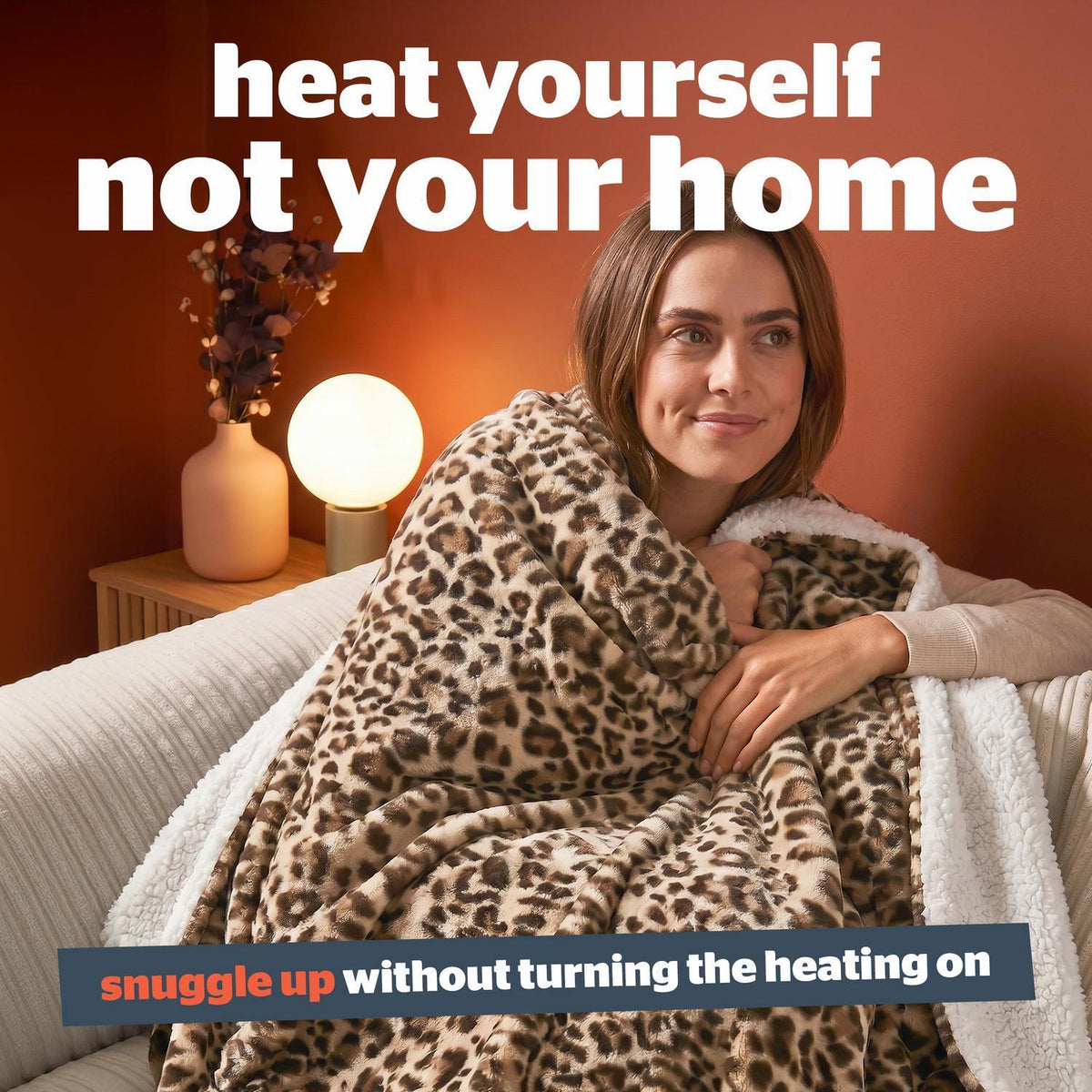 Silentnight Leopard Giant Heat Genie Faux Fur Blanket