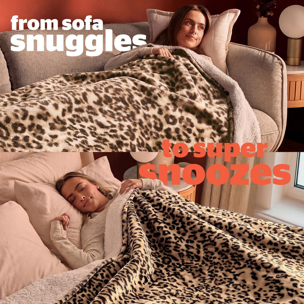Silentnight Leopard Giant Heat Genie Faux Fur Blanket