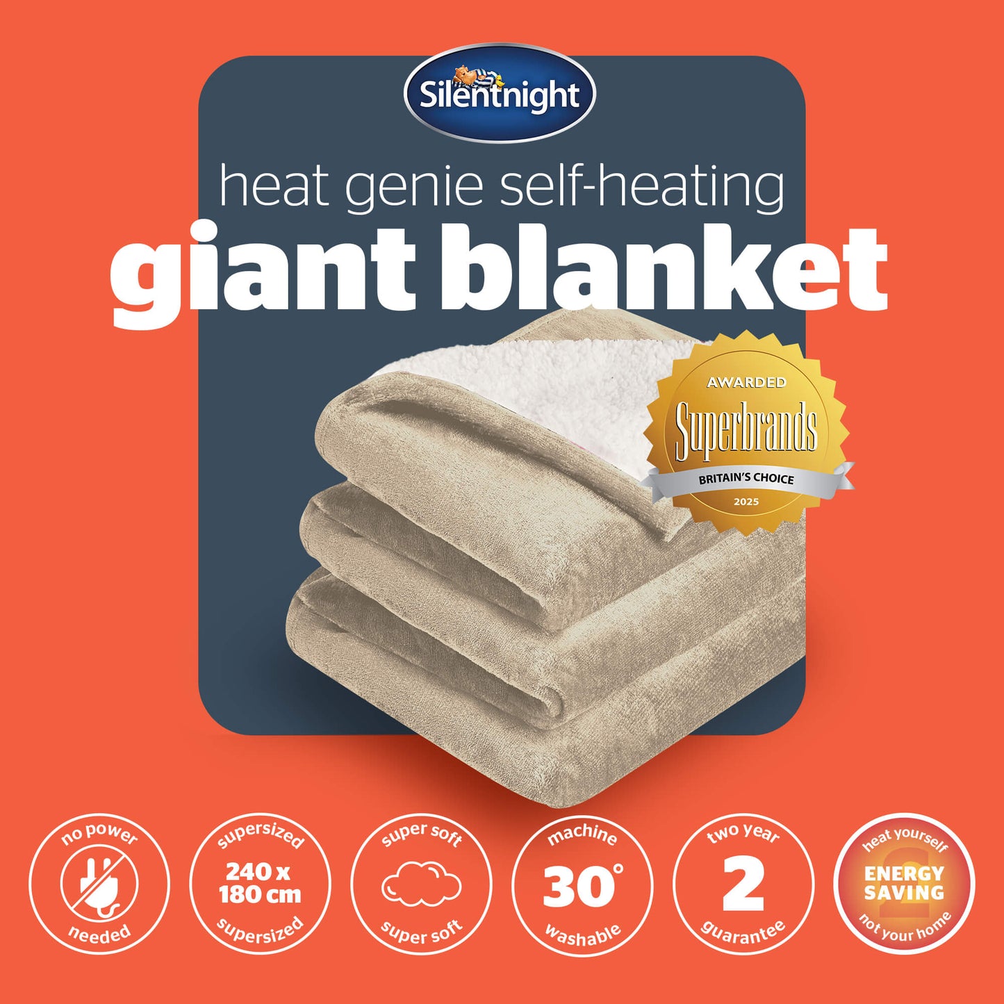Silentnight Natural Heat Genie Self Heating Blanket