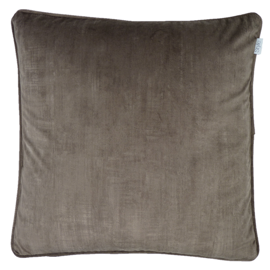 Heritage Brown Cedar Velvet Cushion (50cm x 50cm)