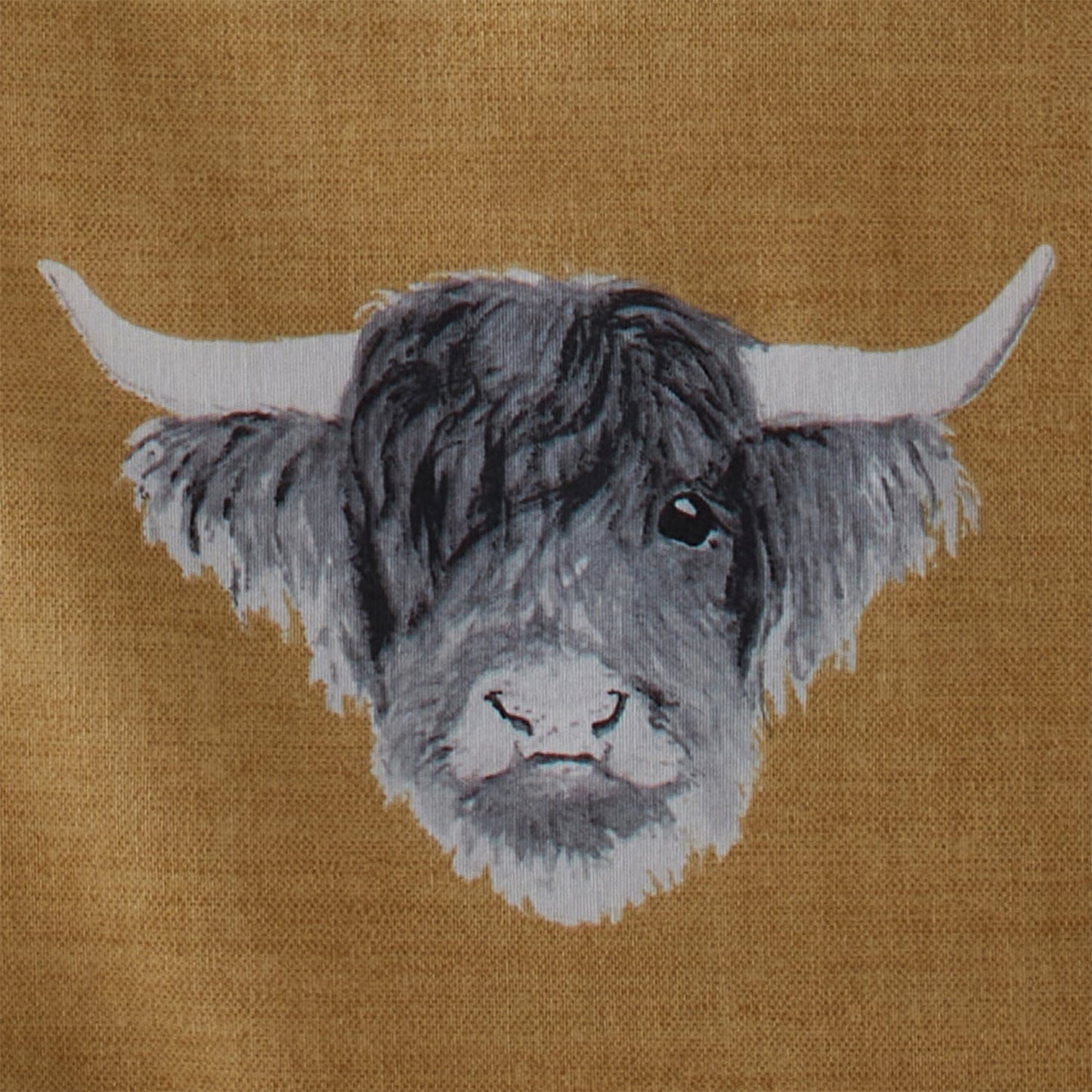 Highland Cow Ochre Brushed Duvet Set