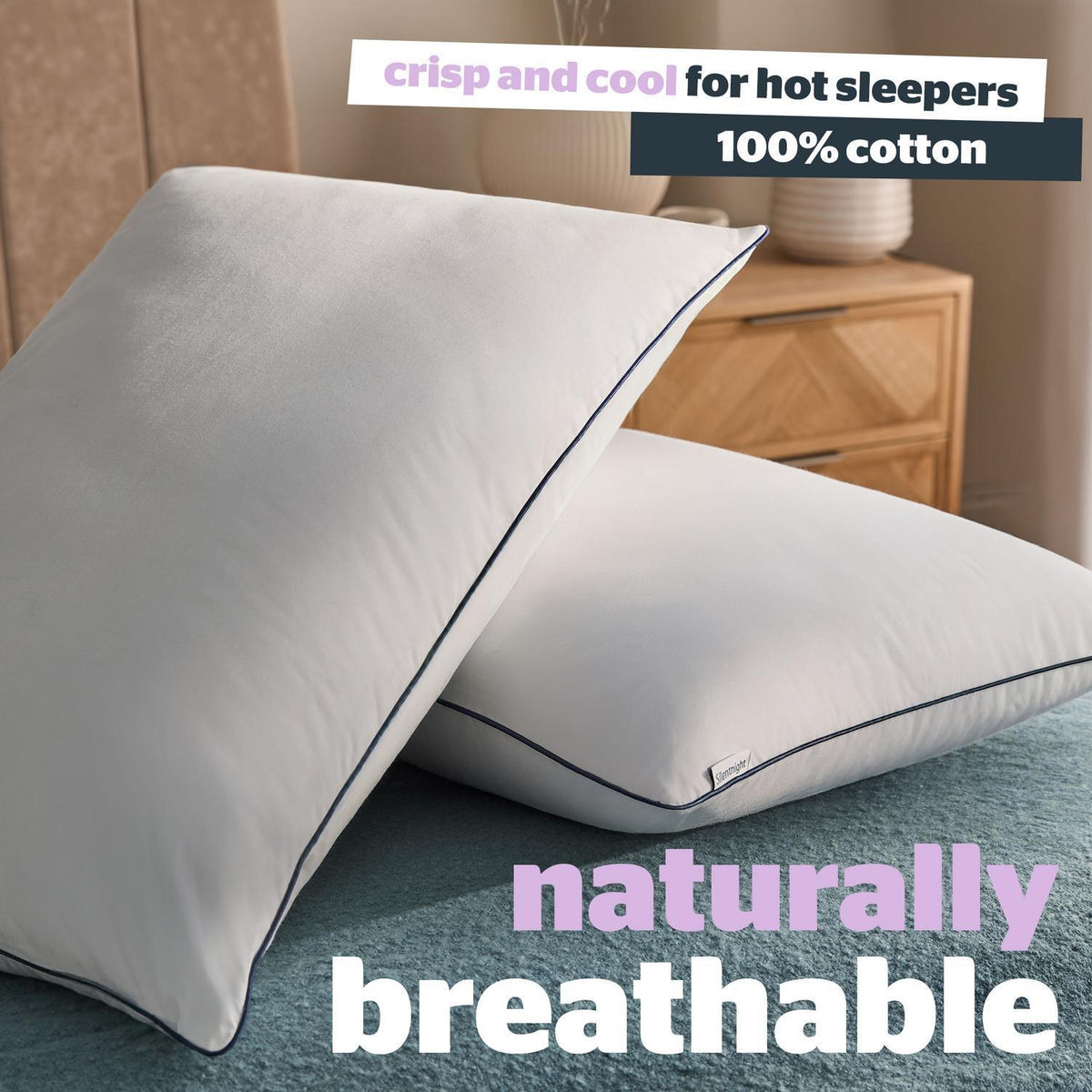 Silentnight Hotel Collection Cotton Pillow Pair