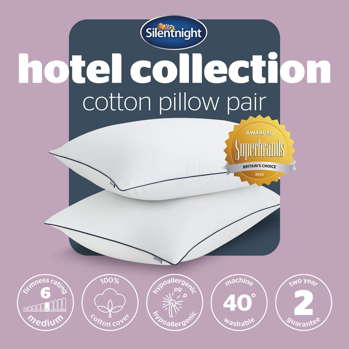 Silentnight Hotel Collection Cotton Pillow Pair