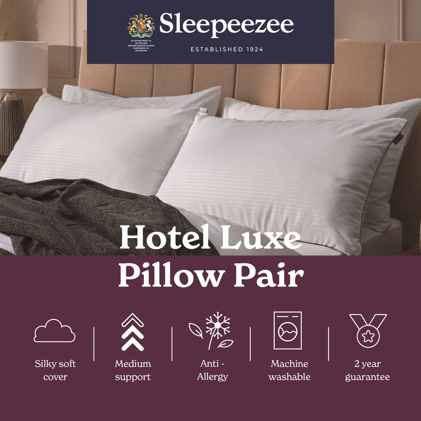 Sleepeezee Hotel Luxe Pillow Pair