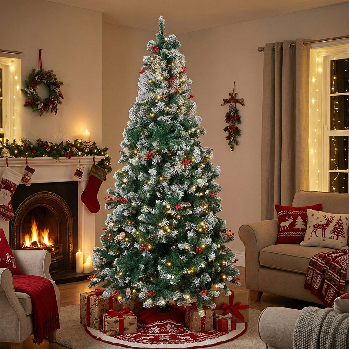 Pre-Lit LED Artificial Christmas Tree 5.9ft