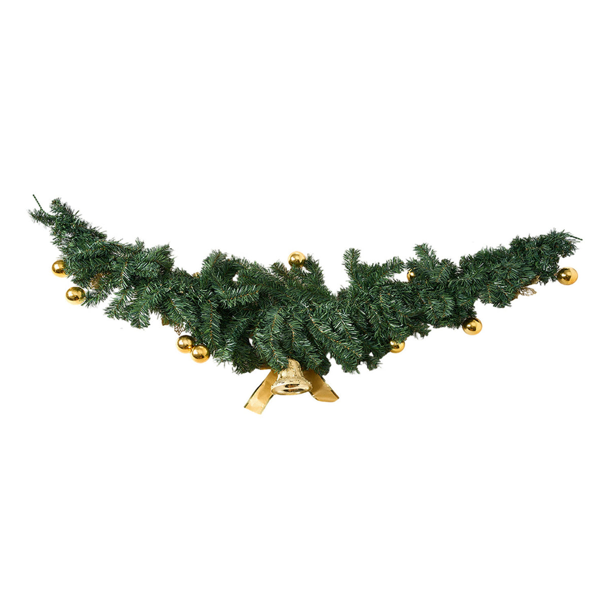 Christmas Wreath with Gold Flowers and Pinecone
