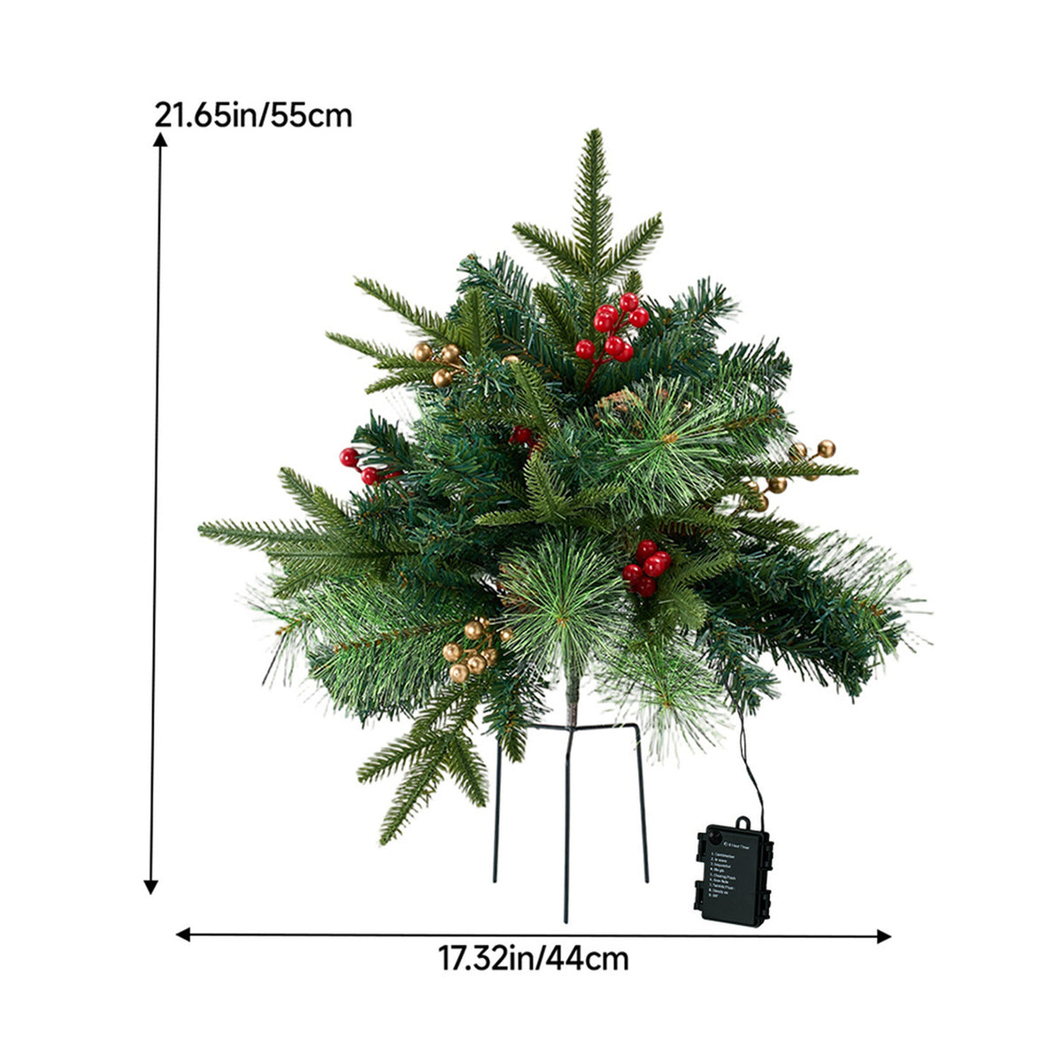 Pre-Lit Artificial Christmas Tree Urn Filler 2 Pack