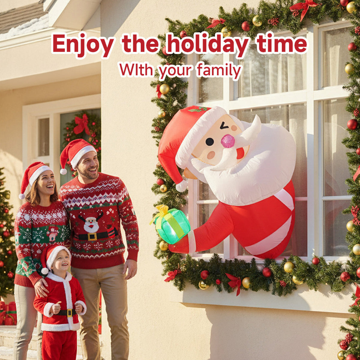 Inflatable LED Santa Christmas Decoration 3.3ft
