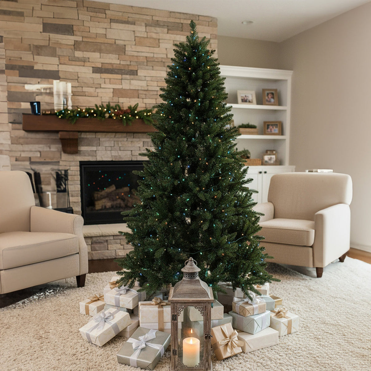 Pre-Lit Green Artificial Christmas Tree 120cm