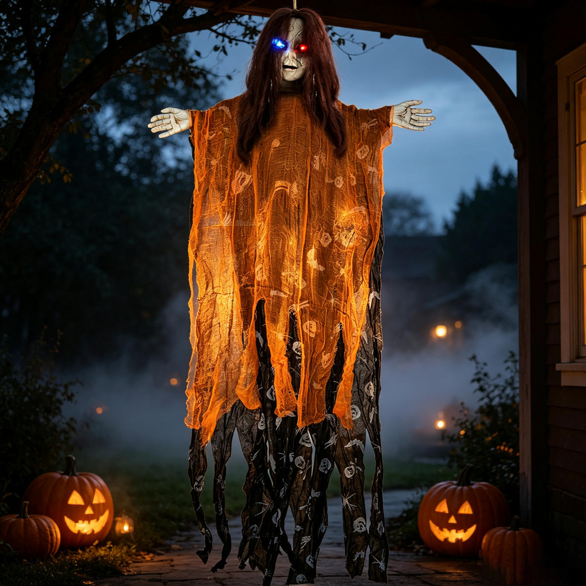 Spooky Halloween Hanging LED Ghost 148cm