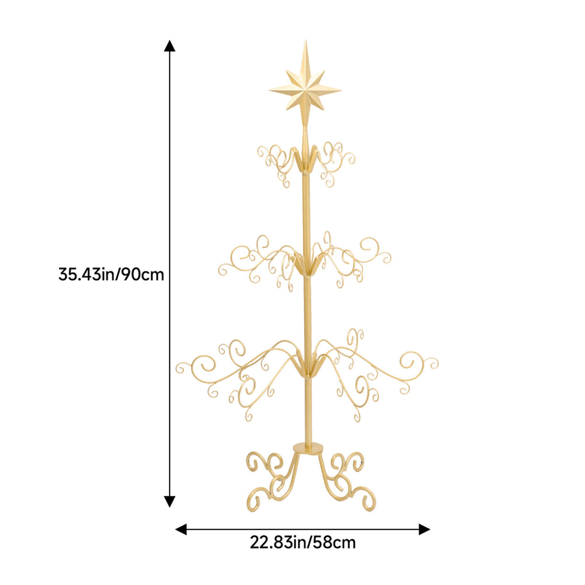 Gold Metal Christmas Ornament Display Stand 90cm