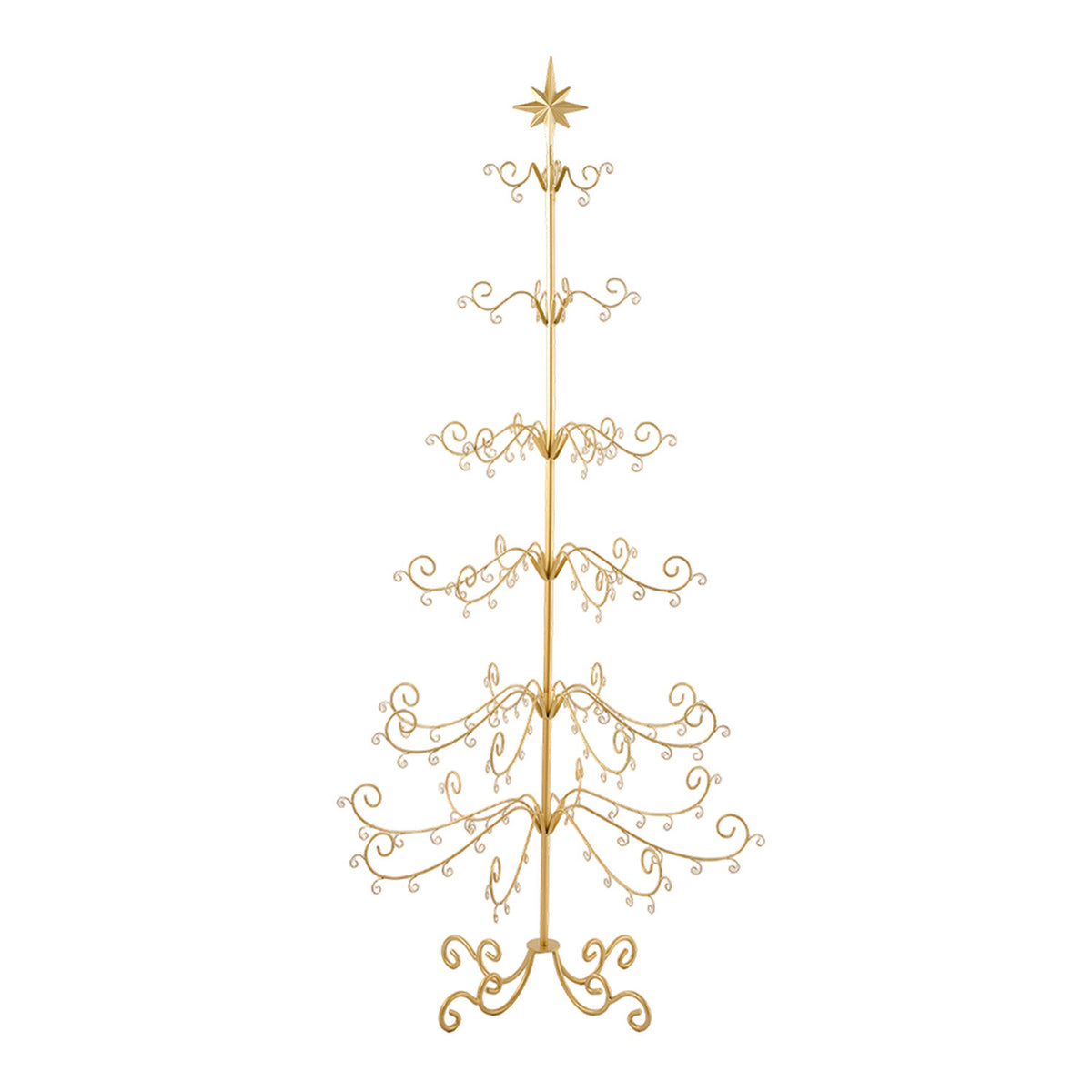 Gold Metal Christmas Ornament Display Stand 180cm