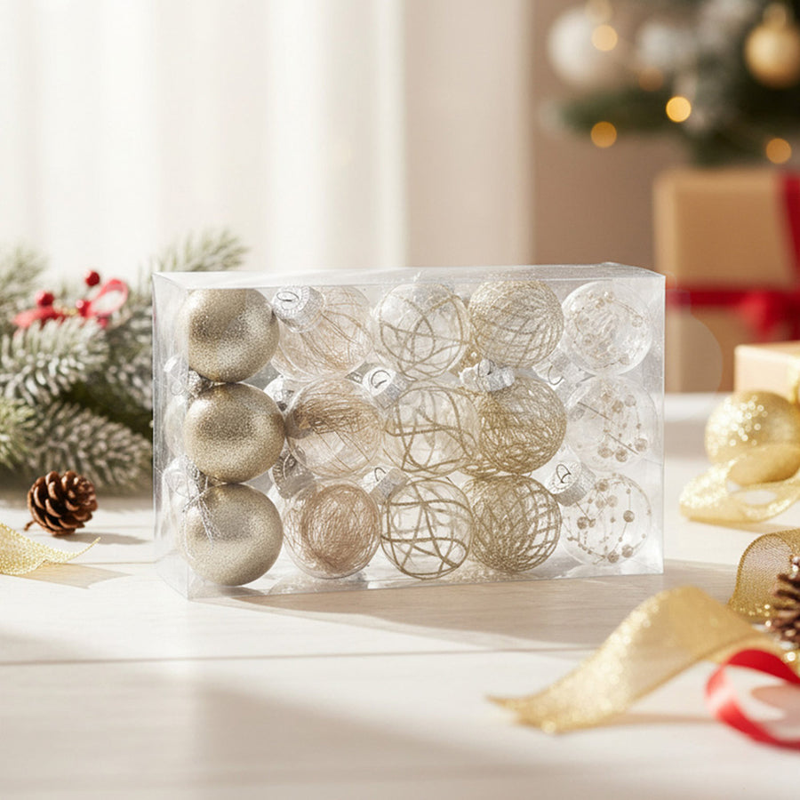 Christmas Baubles Champagne 30 Pack