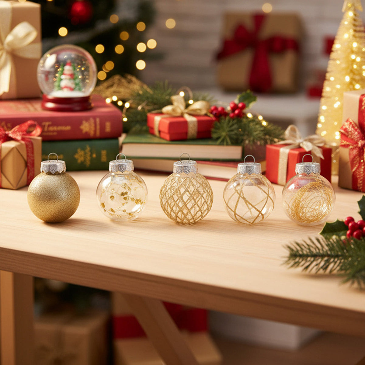 Gold Christmas Baubles 30 Pack