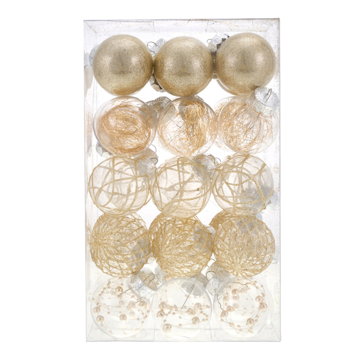Gold Christmas Baubles 30 Pack