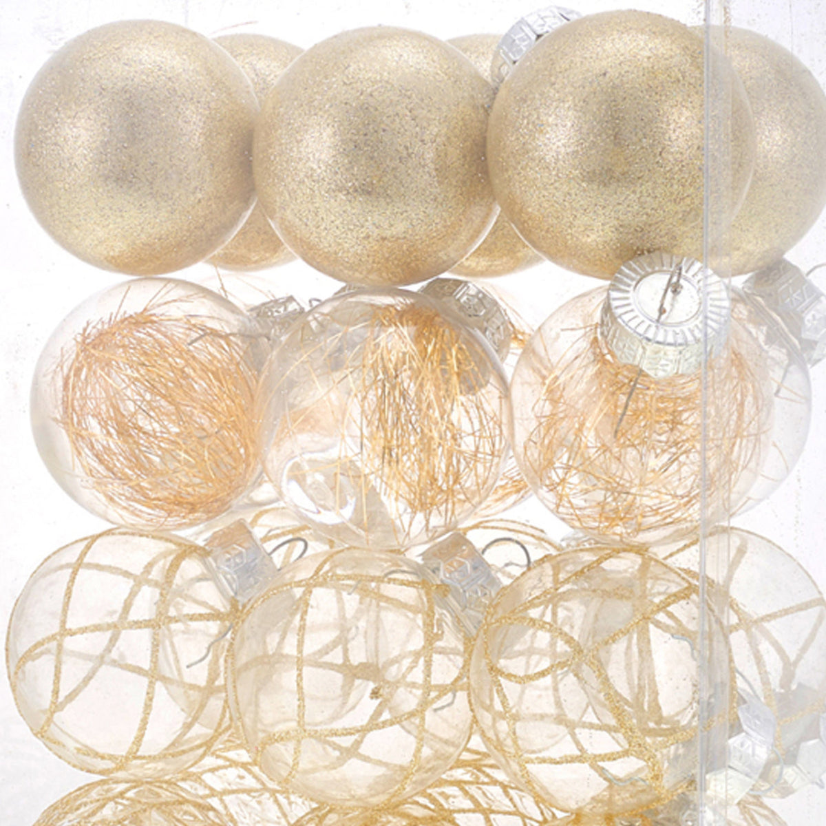 Gold Christmas Baubles 30 Pack