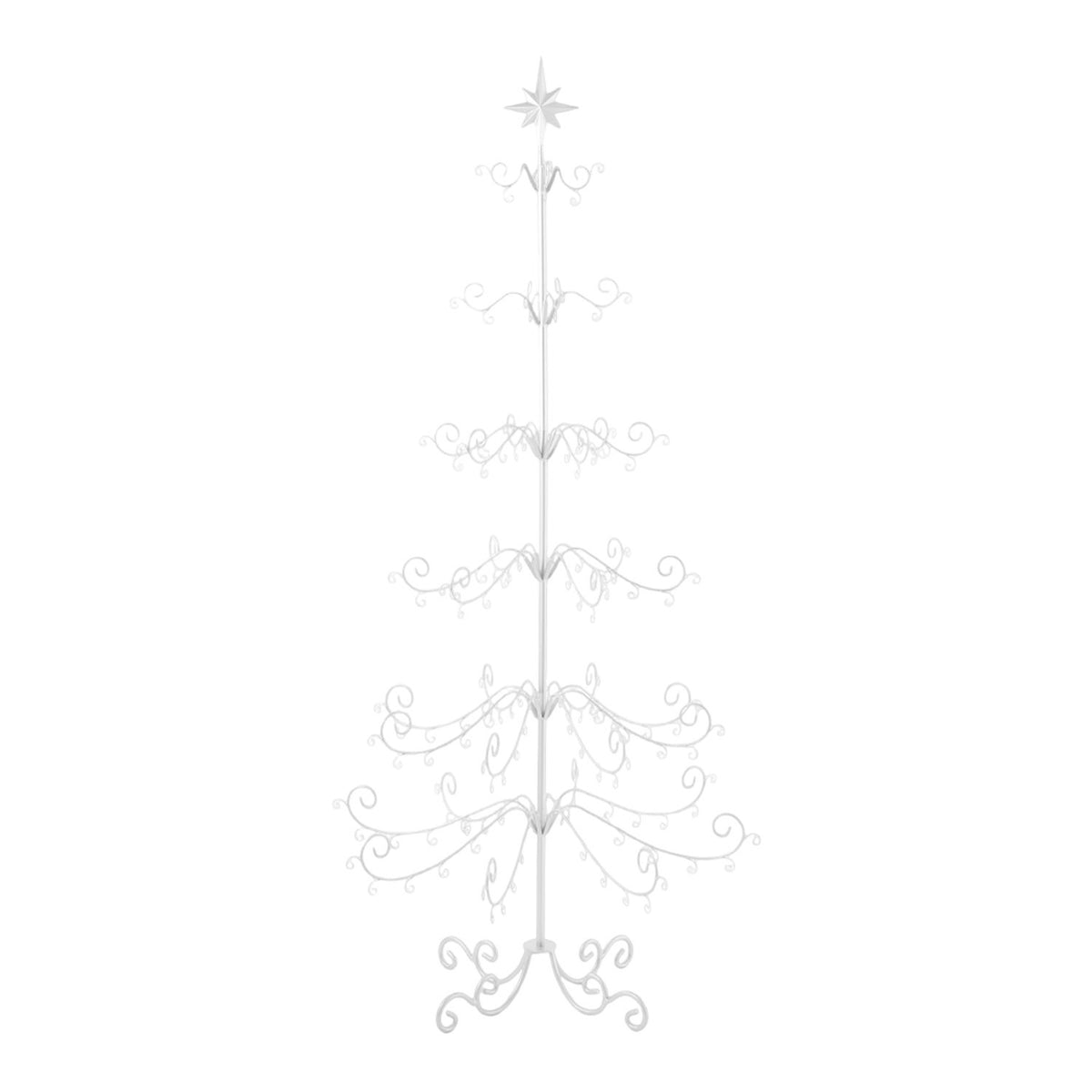Metal Christmas Tree Ornament White Display Stand 5.9ft