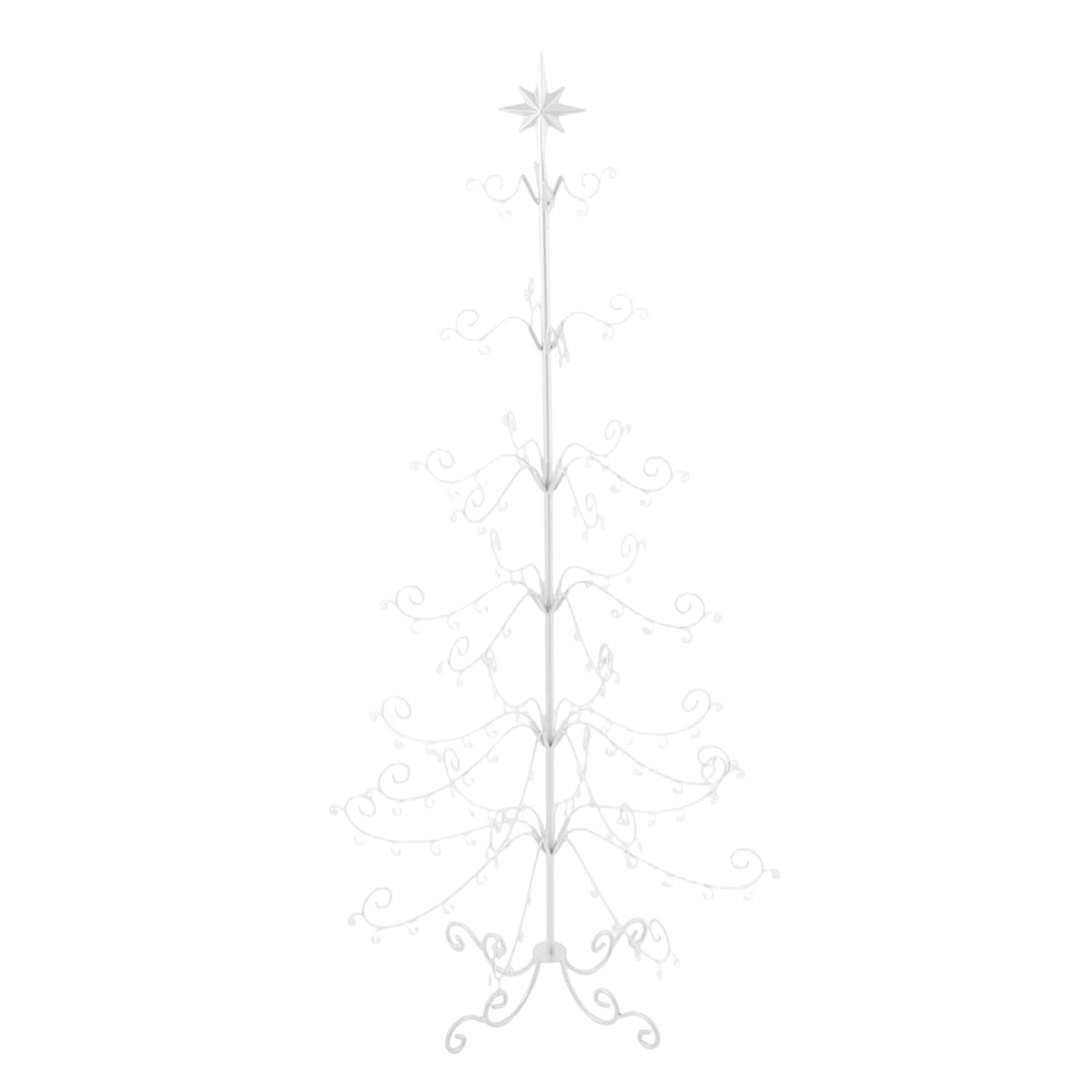 Metal Christmas Tree Ornament White Display Stand 5.9ft