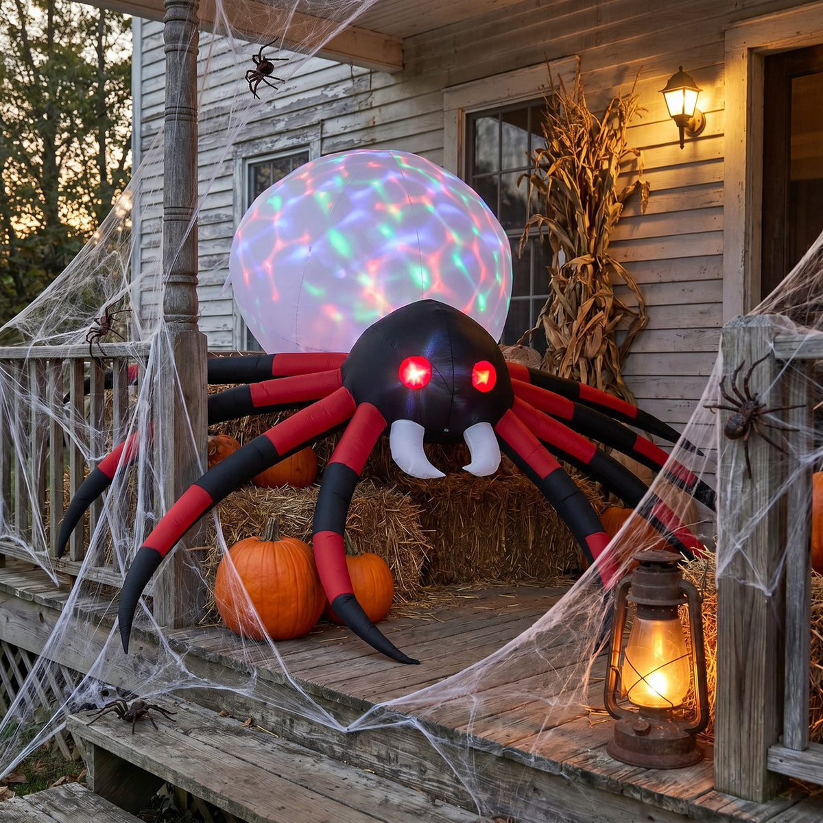 Inflatable Halloween LED Giant Spider Decor 7.8ft