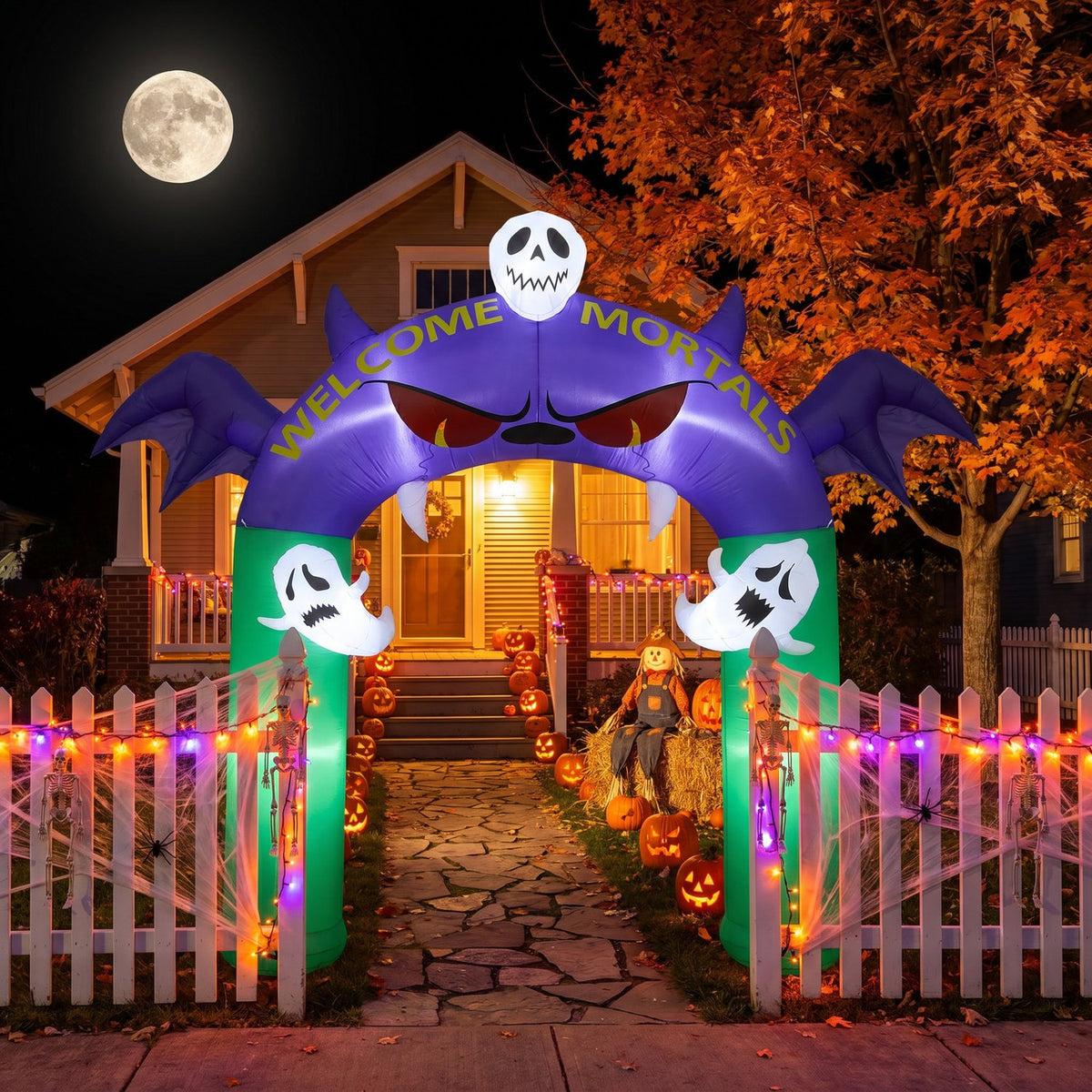 Inflatable Halloween LED Devils Archway 8.2ft