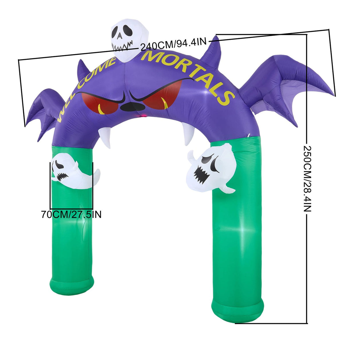 Inflatable Halloween LED Devils Archway 8.2ft