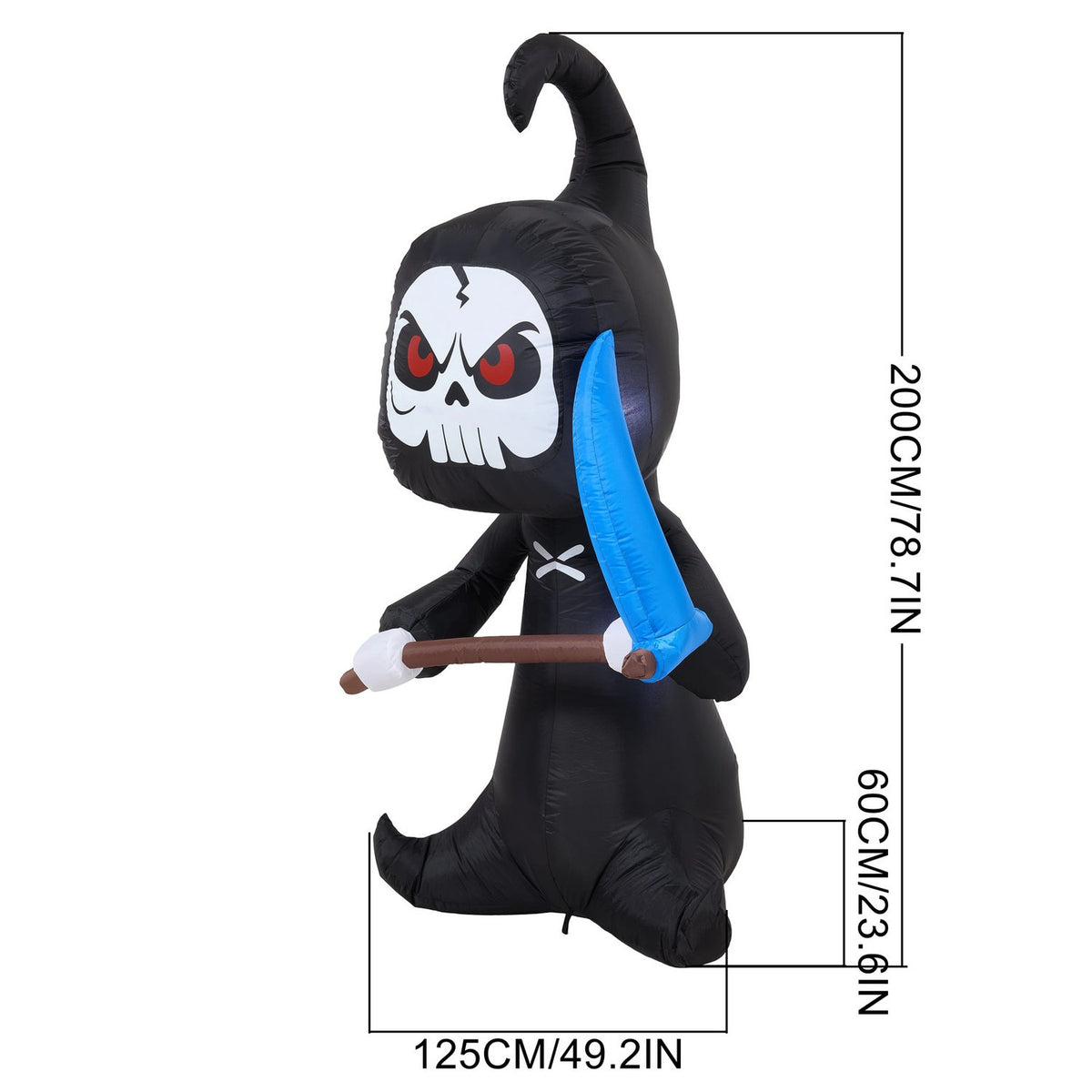 Inflatable Halloween LED Grim Reaper Decor 6.6ft