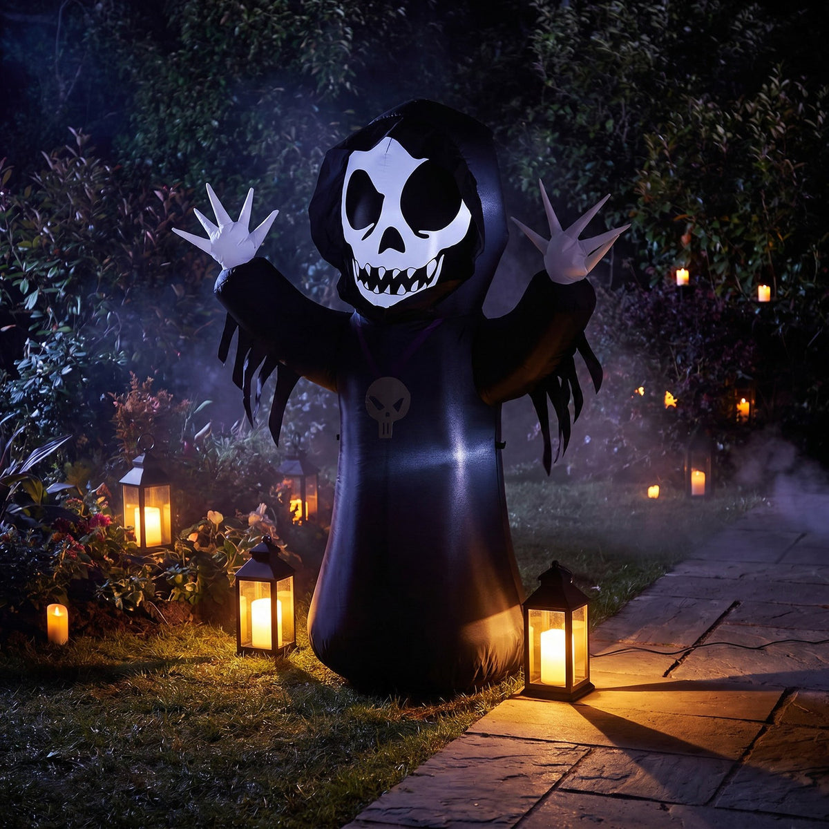 Inflatable Halloween LED Grim Reaper Decor 5ft