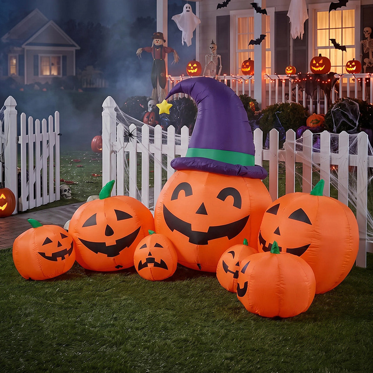 Inflatable Halloween LED Pumpkins Decor 4.6ft
