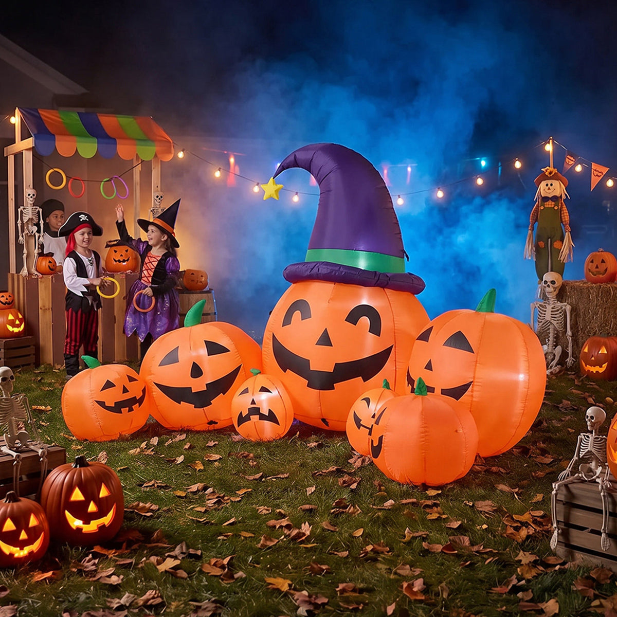 Inflatable Halloween LED Pumpkins Decor 4.6ft