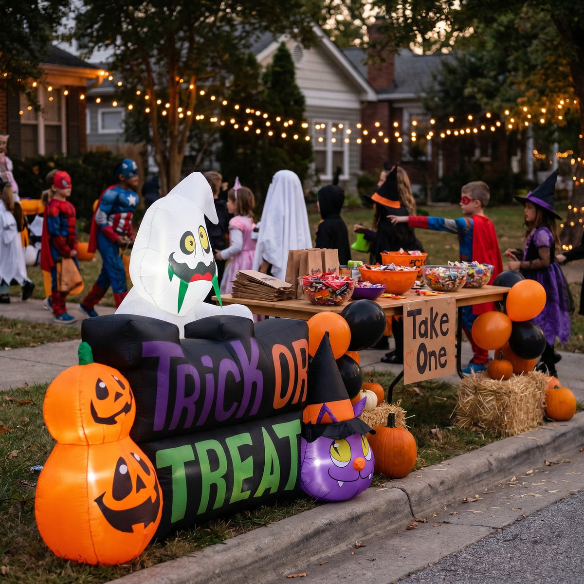 Inflatable Halloween LED Trick or Treat Halloween Decor 8ft